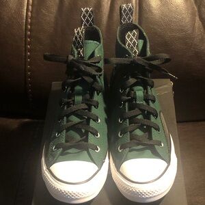 Converse Green High-Top Canvas Sneakers with Black Laces Unisex